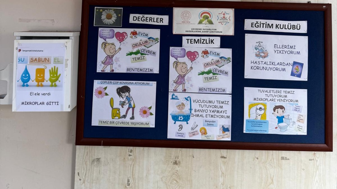 ÇEDES TEMİZLİK TEMASI ÇERÇEVESİNDE OKUL PANOSU-KÜTÜPHANE VE ÇEVRE TEMİZLİĞİ